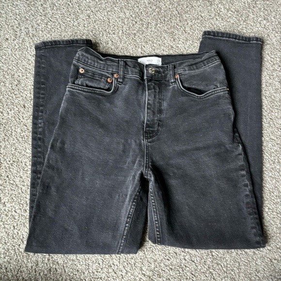 Mango MNG Denim Black Skinny Jeans Sz 6 Minimalist Contemporary - Picture 2 of 4